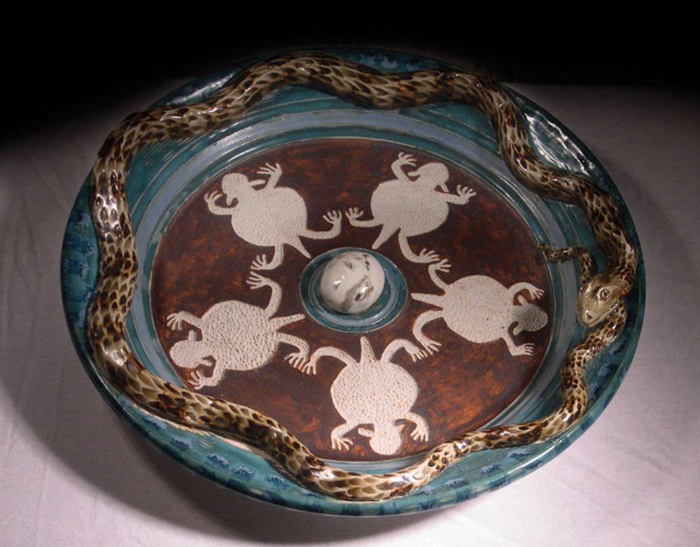 Ceramic Red Tank Draw platter