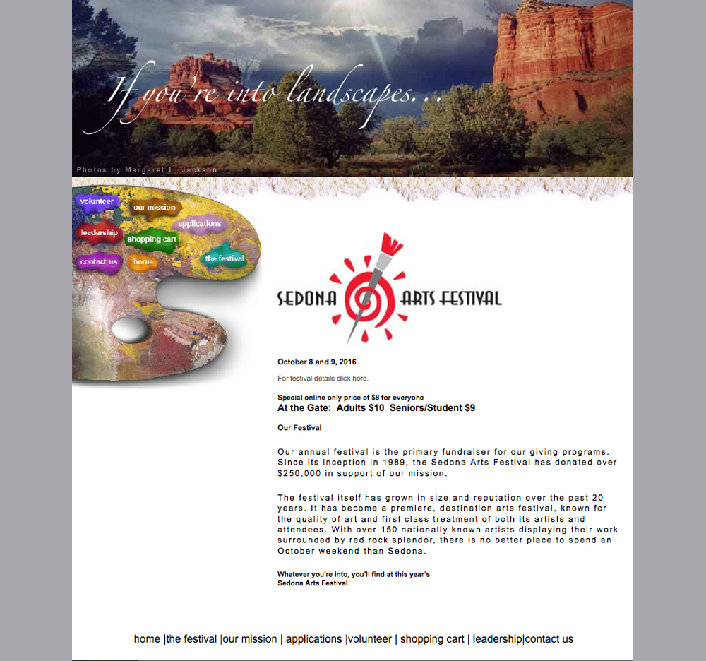 The Original Sedona Arts Festival website 